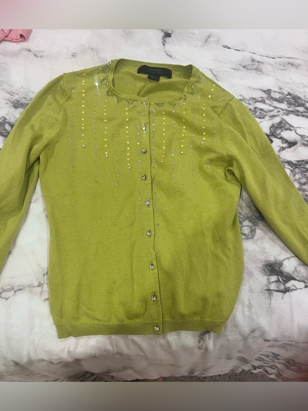 Bundle of  Lime Crewneck Cardigan Sweater